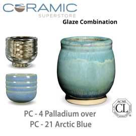 Palladium PC-04 over Arctic Blue PC-21 Pottery Cone 5 Glaze Combination Palladium PC-04 over Arctic Blue PC-21 Pottery Cone 5 Glaze Combination